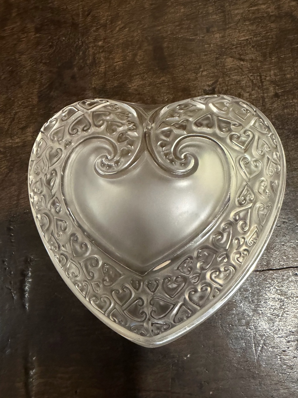 Authentic Lalique Heart box, for trinkets or jewelry